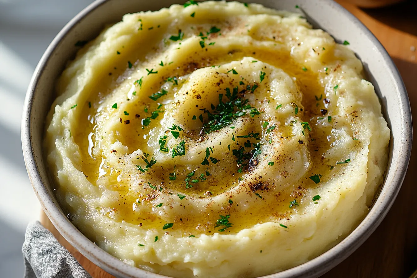 Steamed Instant Pot Mashed Potatoes with Garlic & Herbs