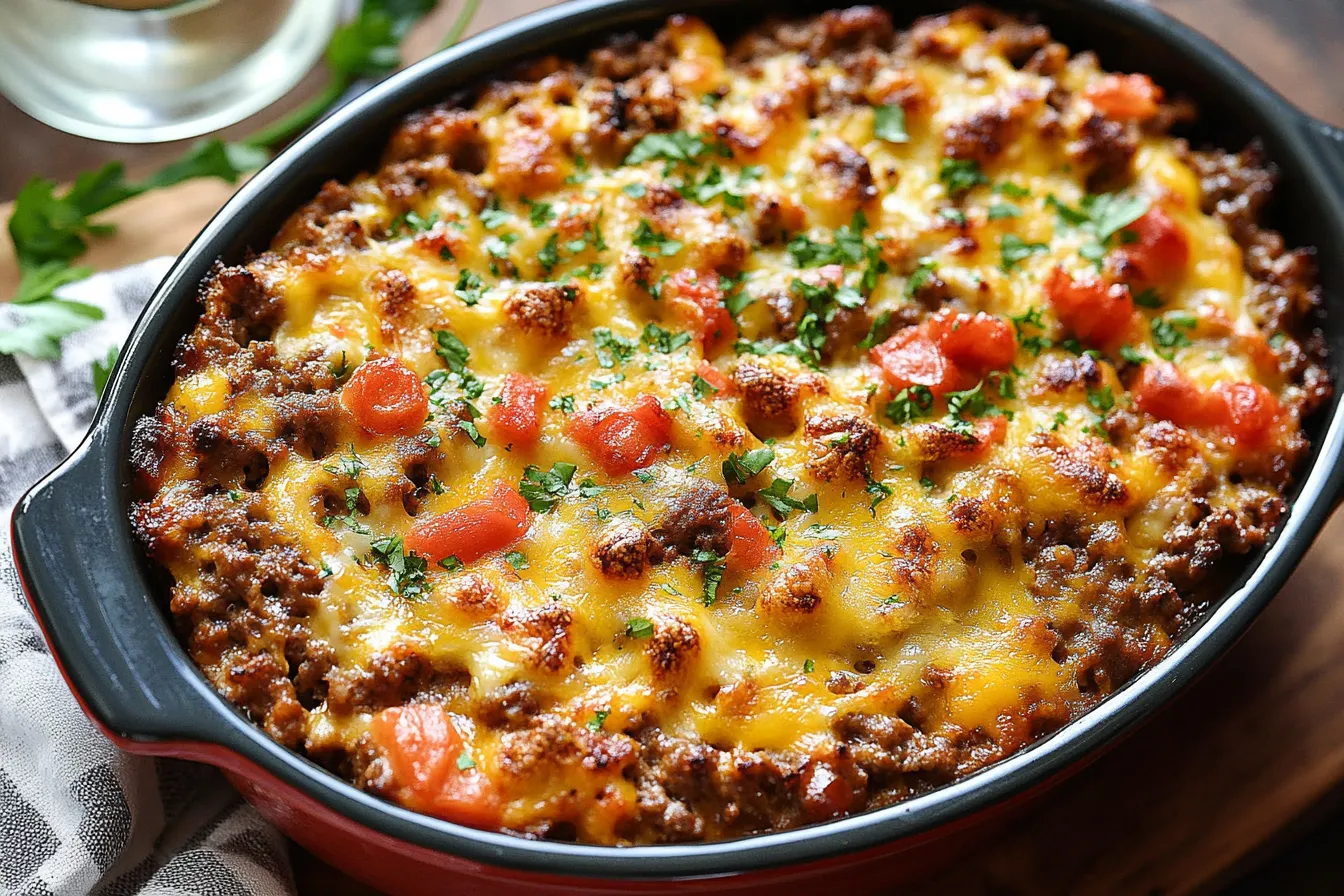 Keto Cheeseburger Casserole 