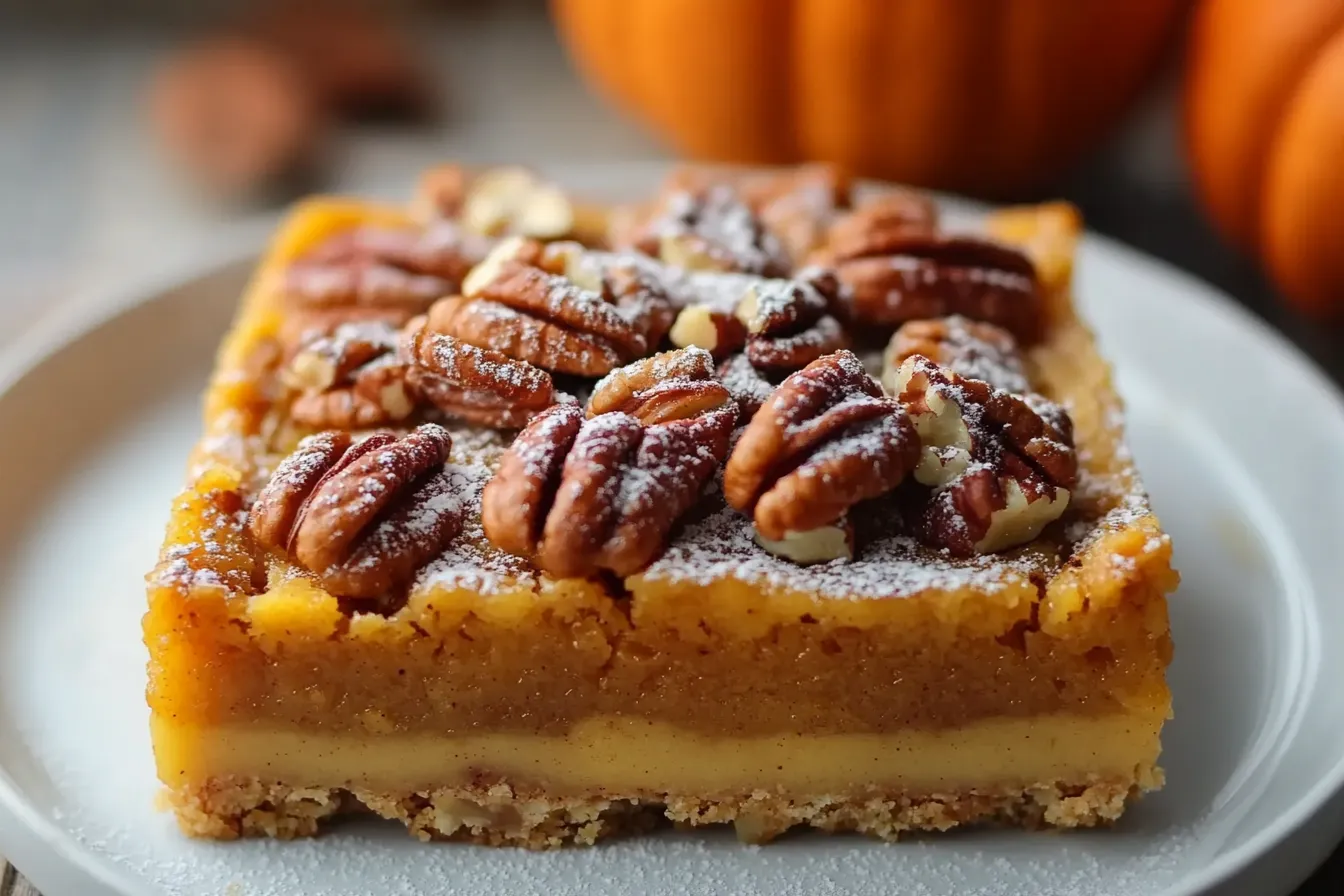 Pumpkin Pecan Custard Pie Bars – Easy Fall Dessert Recipe