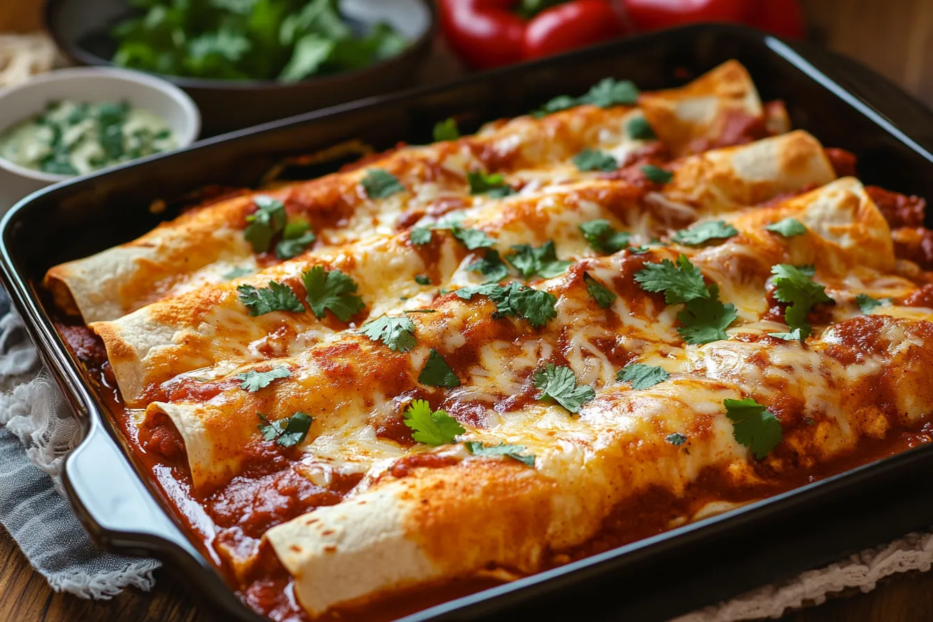 Chicken Enchiladas with Red Sauce