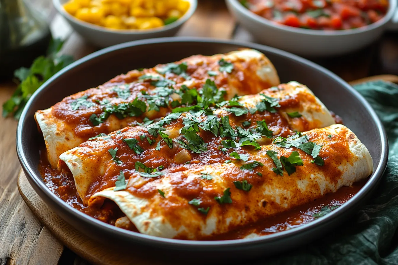 Chicken Enchiladas with Homemade Red Enchilada Sauce Recipe 