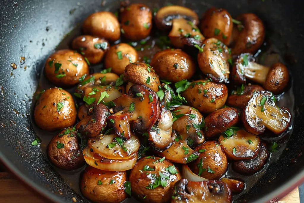 Sauteed mushrooms with onion 