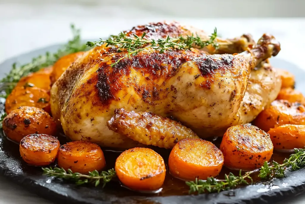 Roast Chicken with Carrots